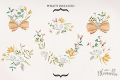 Cotton Florals 6 Bouquets Watercolor Cream Mustard Flowers Product Image 4