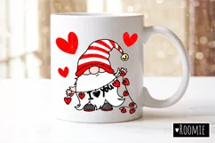 Valentine gnome with hearts I love you svg, cutfile clipart Product Image 1