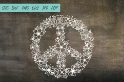 Flower SVG| Floral Peace SVG | Peace sign | Hippie SVG Product Image 5