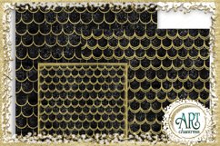 18 Digital Papers - Black and Gold Glitter - Mermaid Scale Product Image 7