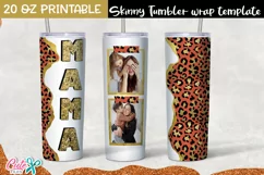 Red and gold Leopard Tumbler- sublimation Photo Frame Product Image 1