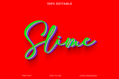 Vibrant 3D Slime Text Design on a Red Background Product Image 1
