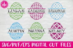 Split Pattern Easter Eggs Set - SVG, DXF, EPS Cut Files Product Image 1