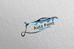 Car Painting Logo with Spray Gun and Sport Car Concept 9 Product Image 4