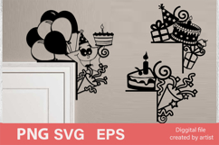 Corners on the door svg, Birthday door, Birthday svg, decor Product Image 1