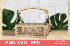 SVG box, laser cut SVG box, SVG flower box, home decor Product Image 1