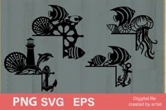 SVG corners, SVG door corners, SVG marine corners, SVG sea, Product Image 1