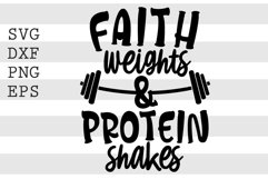Faith weights and protein shakes SVG Product Image 1