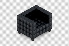 Isometric Arm Chair 3D isolated render Product Image 1