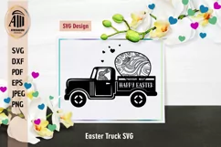 Easter Truck SVG| Truck with bunny SVG| Happy Easter SVG Product Image 3