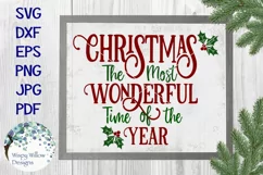 Christmas The Most Wonderful Time Of The Year SVG Cut File Product Image 1