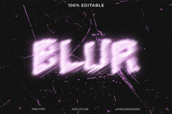 Stylish Glowing Blur Text Effect on Dark Background Product Image 1