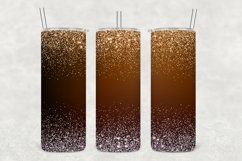 Brown Tones Sparkle Glitter Tumbler Wrap Sublimation Product Image 1