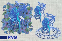 Sagittarius png zodiac sign floral vintage boho 3 PNG Product Image 1