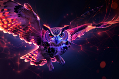 Neon Owl Background Wallpaper Product Image 1