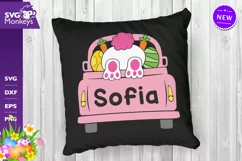 Easter Bunny In Truck Svg, Easter Truck With Girl Name Svg Product Image 4