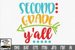 Second Grade y&#039;all SVG Cut File - Back to School SVG DXF EPS Product Image 1
