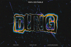 A vibrant, distressed DING graphic Product Image 1