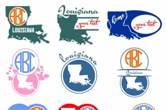 Louisiana Monograms SVG, JPG, PNG, DWG, CDR, EPS, AI Product Image 2