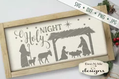 O Holy Night Manger Scene Christmas Baby Jesus SVG DXF Files Product Image 1