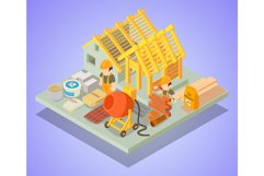 Structural repair concept banner, isometric style Product Image 1