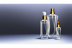 Cosmetic Glass Ads Vector. Medical Moisturizer. Oil, Water Product Image 1