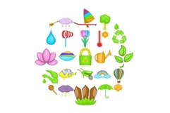 Cultivation icons set, cartoon style Product Image 1