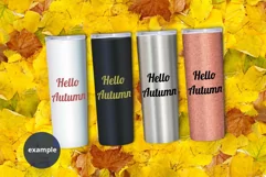Fall 4 Skinny Tumblers mockup, Autumn 20oz tumbler mockup Product Image 2