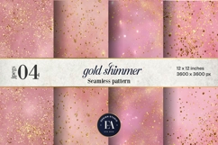 Pink Gold Shimmer Digital Paper, Glitter Texture Product Image 1
