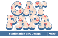American Cat Papa 4th of July USA Paw DTF PNG Sublimation Product Image 1