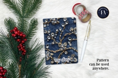 Navy Crystal Embroidery | Luxury Denim Fabric Texture Product Image 4