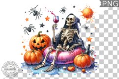 Halloween Skeleton Sublimation Design | High-Quality PNG Product Image 1