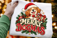 Merry Dogmas Christmas Illustration, Cute Festive Puppy Product Image 3