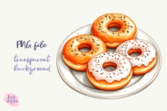 Donut PNG Halloween Ghost Cafe Clipart Sublimation Product Image 1