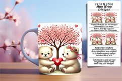 Beautiful 11oz Mug Wrap Png Artwork , Valentine Bear Product Image 1