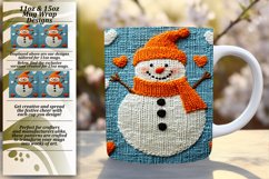 Charming 11oz Mug Wrap Png Design , Snowman Product Image 1