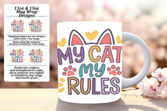 Colorful 11oz Mug Wrap Png Design , Cat Quote Product Image 1