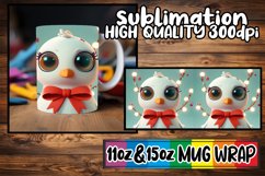 11oz 15oz Mug Wrap with 3D Christmas Characters Product Image 1