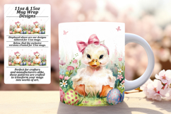 Happy 15oz Mug Wrap Png Template , Cute Easter Product Image 1