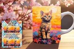 Adorable Kitty in Flowers Mug Wrap Product Image 1