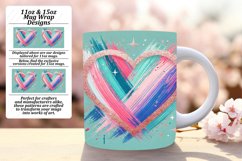Beautiful 11oz Mug Wrap Png Artwork , Heart Product Image 1