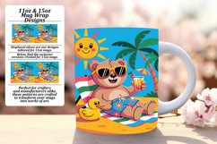 Bright 11oz Mug Wrap Png Artwork , Cute Bear Product Image 1