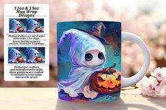 Adorable Halloween Mug Wrap with Ghosts 11oz 15oz Product Image 1