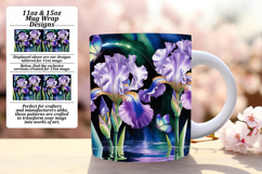 Vibrant 15oz Mug Wrap Png Template , Flowers Product Image 1