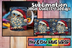 Winter Owl Wrap for 11oz 15oz Mug Christmas Embroidery Product Image 1