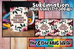 Dreamy afternoons 11oz 15oz sublimation wrap, Flower Quote Product Image 1