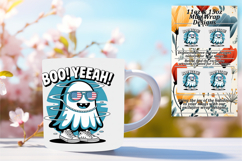 Fashionable 11oz Mug Wrap Png Artwork , Funny Ghost Product Image 1