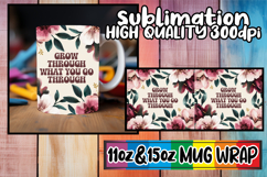 Inspiring colors 11oz 15oz mug wrap, Flower Quote Product Image 1