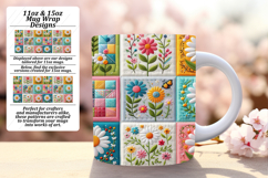 Sweet 15oz Mug Wrap Png Design , Patchwork Product Image 1