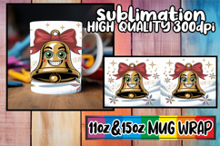 Joyful reflections 11oz 15oz sublimation wrap, Cute Christma Product Image 1